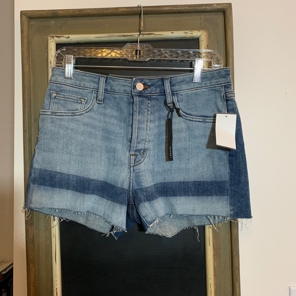 J Brand Gracie High Rise Raw Hem Denim Shorts Blue Size 27 - Picture 3 of 6